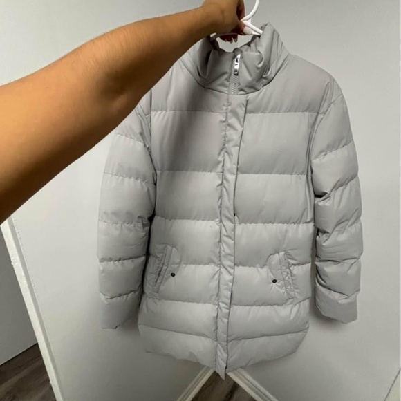 grey long puffer - Picture 1 of 3